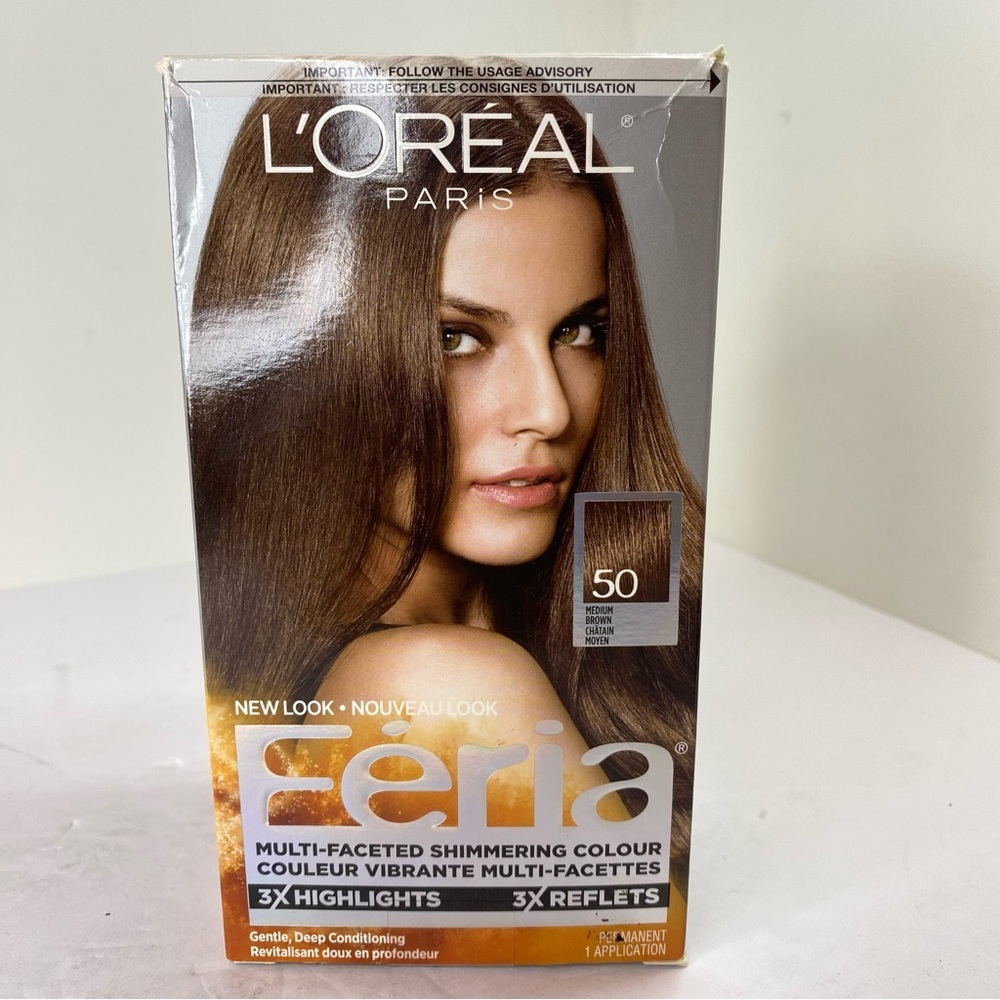 Brand new L'Oreal Paris Feria Multi-Faceted Shimmering Hair Color, 50 med brown